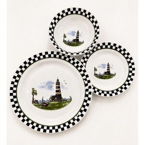 ALCO Industries Lighthouse Dinnerware Set – 3 Piece Set